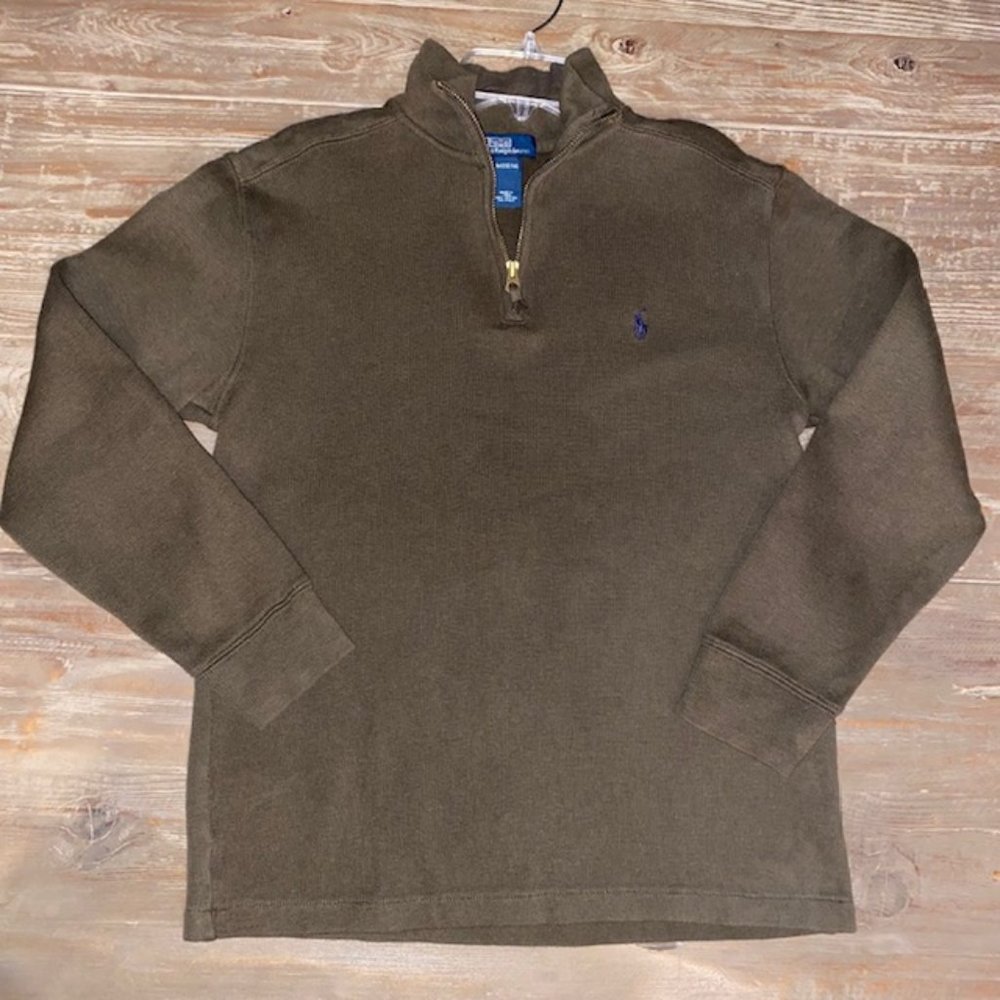 Polo by Ralph Lauren Olive Quarter Zip Sweater